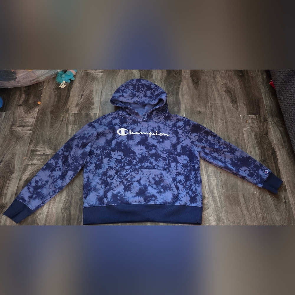 Champion Navy Tie-Dye Hoodie